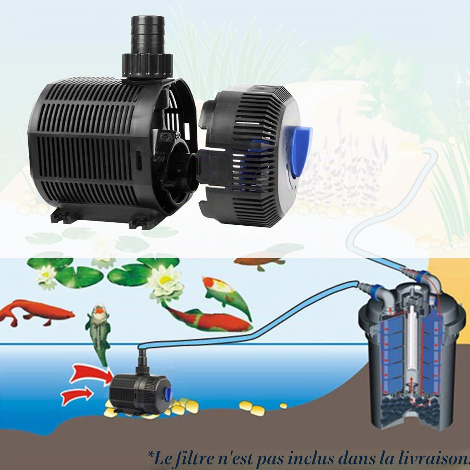 Pompe Pour Bassin Pompe Bassin Jardin Aquarium 2300L/H 35W