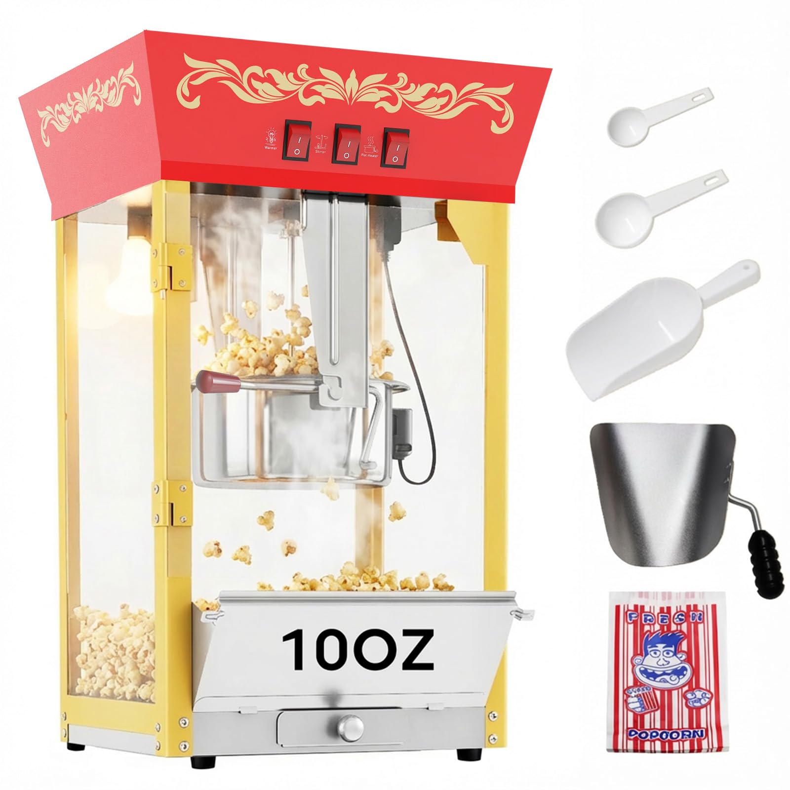 12oz Popcorn Machine, Movie Theater Style Popcorn Maker