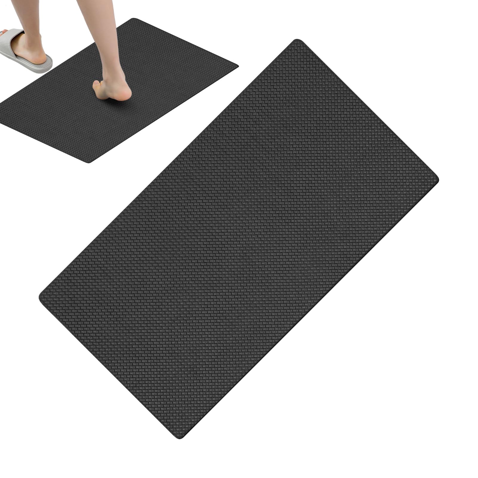 Non Slip Kitchen Mat, Kitchen Floor Rugs, Smooth Scratch-Resistant PU Carpet Cushion, for Bathroom, Porch, Hallway, Living Room, Outdoor, Indoor, and Garage, 17.32x47.24x0.31 Inches