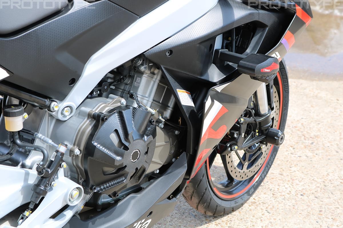 T-Rex Racing No Cut Frame Sliders Compatible with Aprilia 2024-2025 RS 457 (Red)