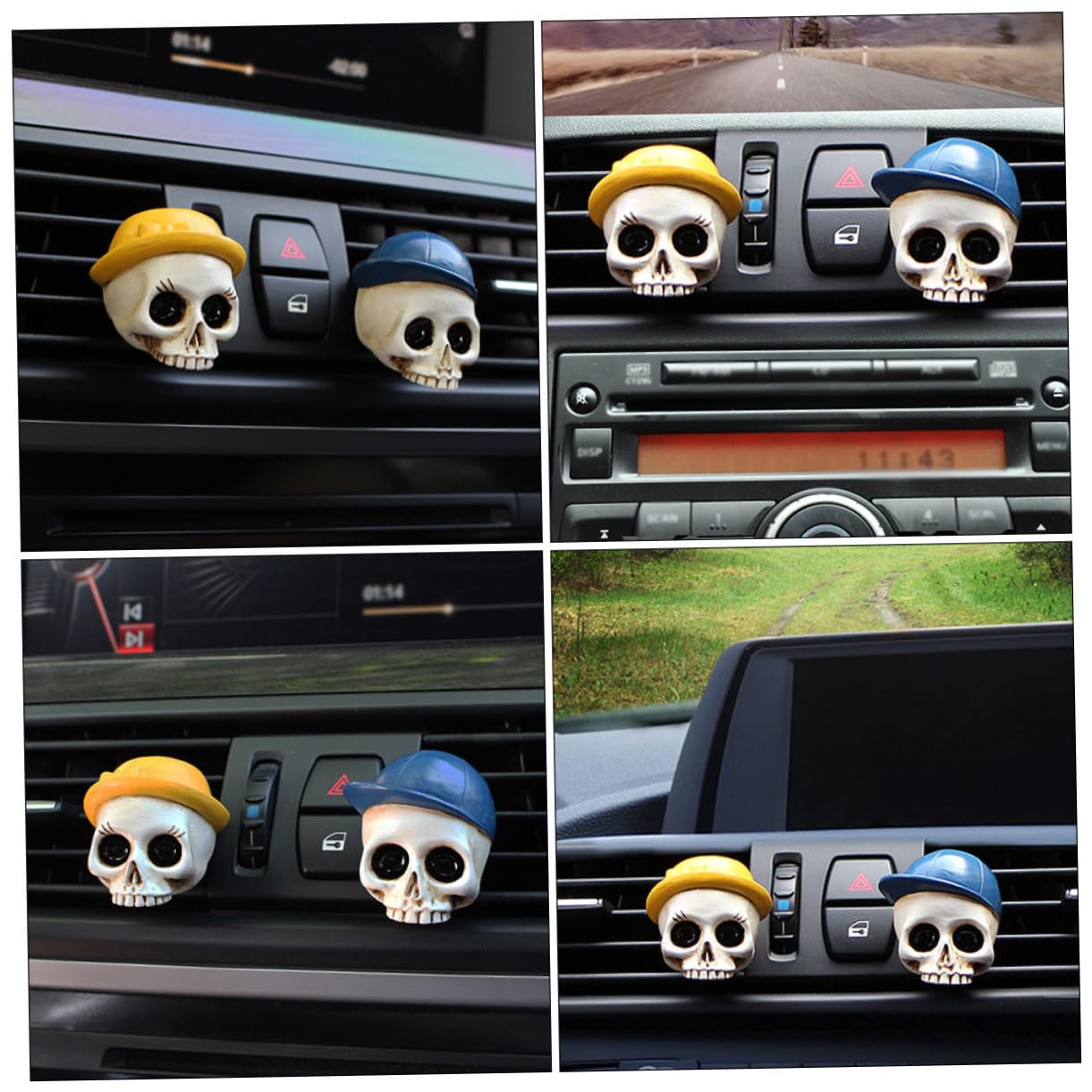 SOLUSTRE 10pezzi Clip Decorativa Per Bocchetta Auto Forma Di Teschio Da Accessori Per Interni Auto Di Halloween Atmosfera Festiva Casa e Ufficio
