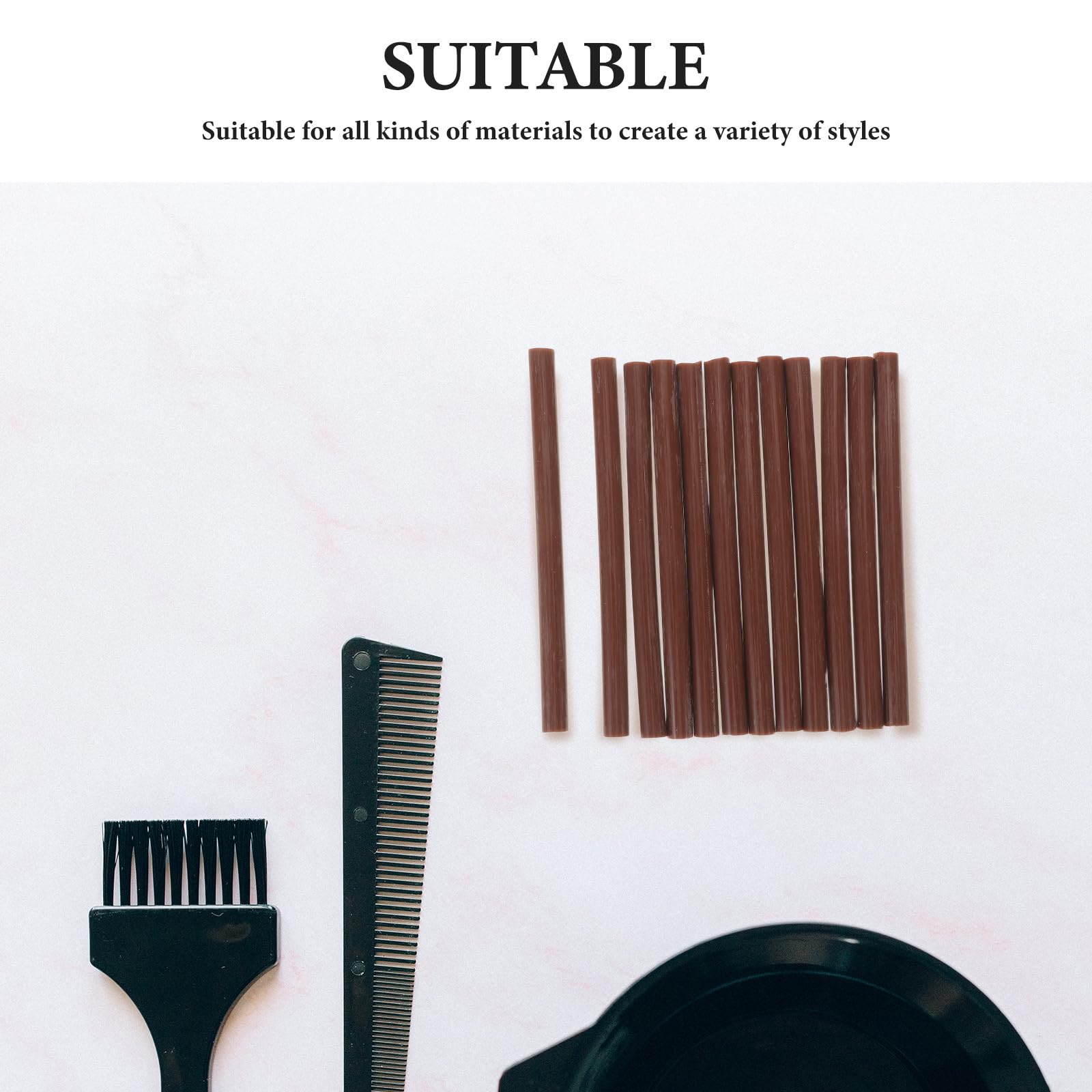 Gatuida Stick Colla per Extension Chioma Tecnologia Nano a Fusione Calda, 48 Pezzi Marrone, Applicazione Rapida per Uso Professionale e Fai-da-te