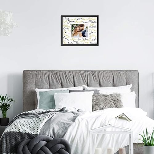 Miniatura 4 de ONE WALL Marco de fotos de vidrio templado de 16 x 20 pulgadas con paspartú blanco para fotos de 8 x 10 pulgadas para bodas, celebraciones y