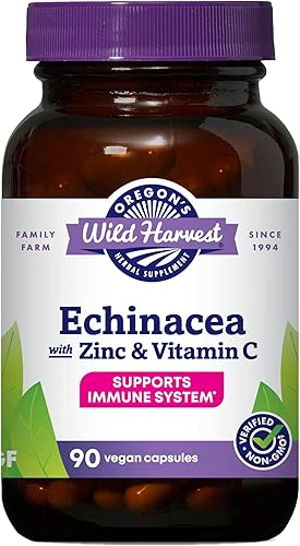 Oregon's Wild Harvest Echinacea con cápsulas de zinc y vitamina C, 90 unidades