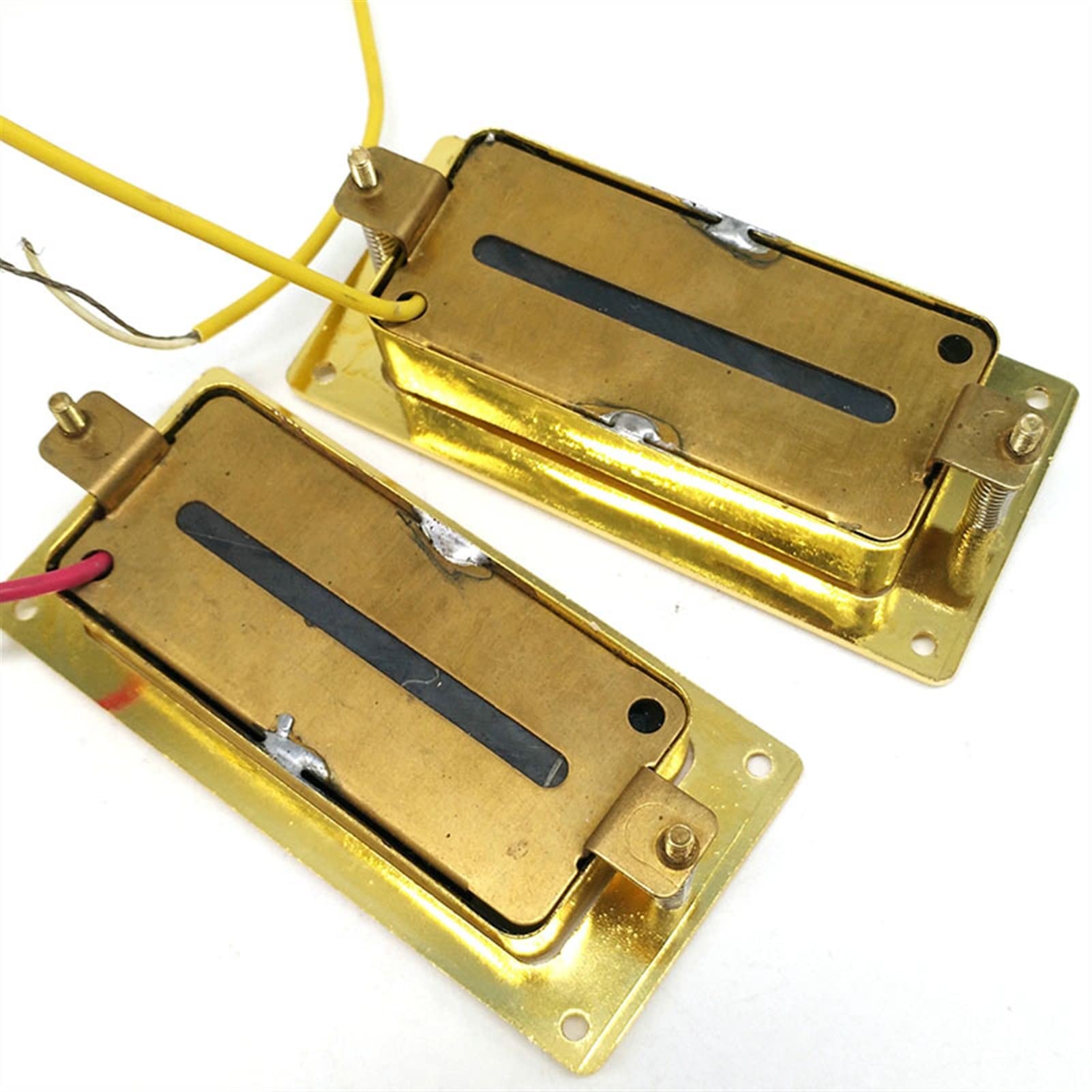 Pastilla De Guitarra Eléctrica De 6 Cuerdas Pastilla De Puente De Cuello Tipo H para Pastilla De Cubierta De Latón De Guitarra Estilo LP con Anillo Set Pastillas
