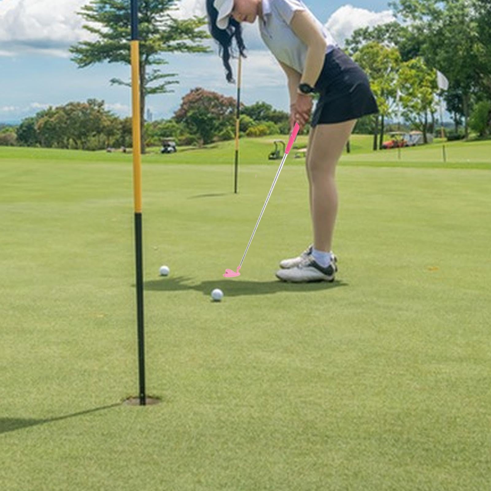 Gralara Putter de Golf Rosa Portátil para Entrenamiento de Golf, para Mujeres Diestras.