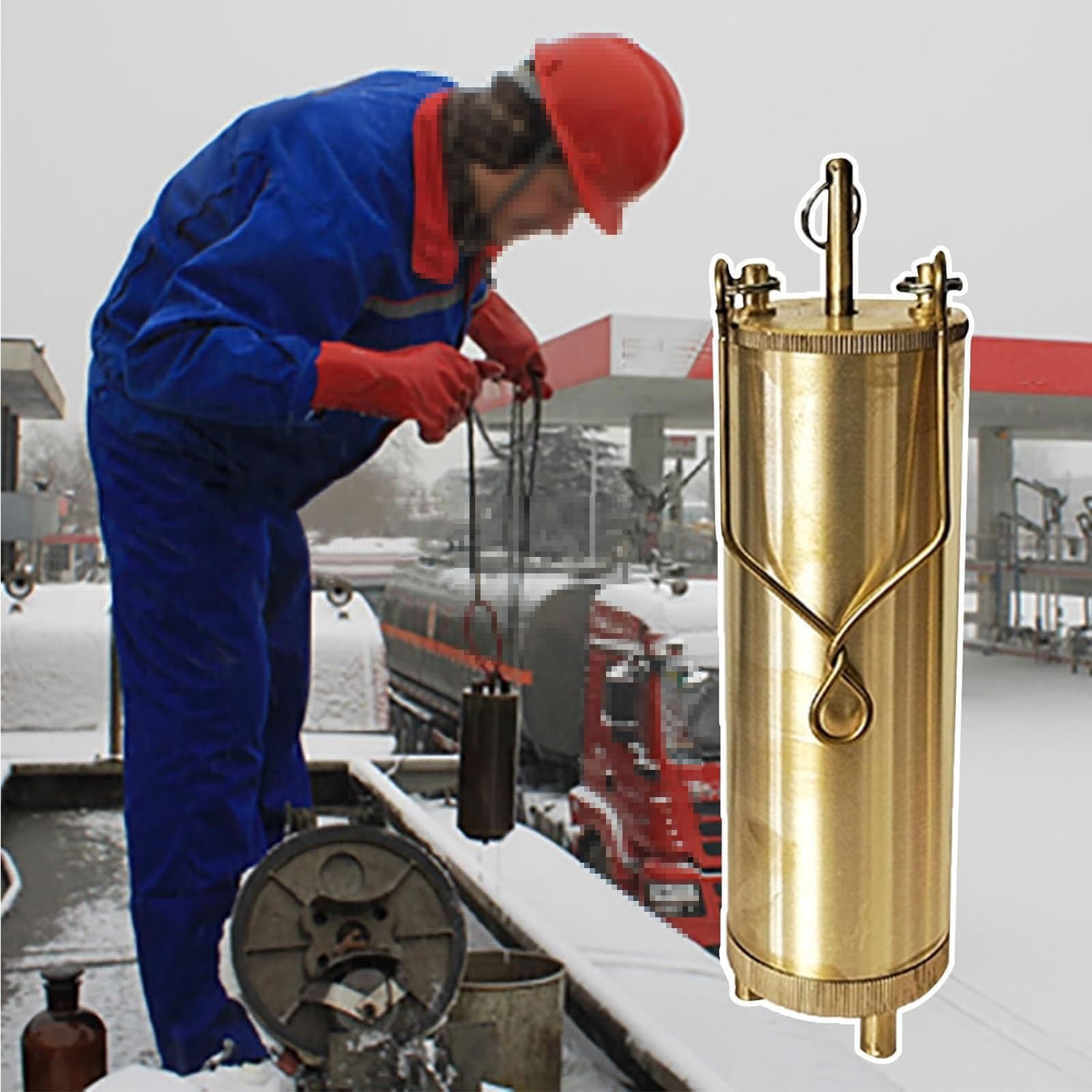 Muestreador de Aceite portátil con Fondo de Cobre, Cubo de recolección de líquidos de 300 ml para una extracción eficiente de muestras, Ideal para Pruebas y análisis de Aceite.