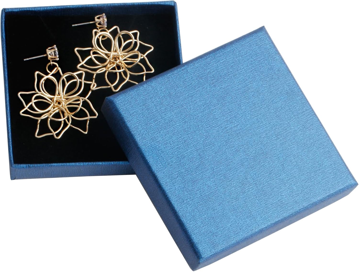 Handmade Gold Wire Wrap Flower Dangling Earrings Lightweight Floral Petal Dangle Drop Earrings - Image 7