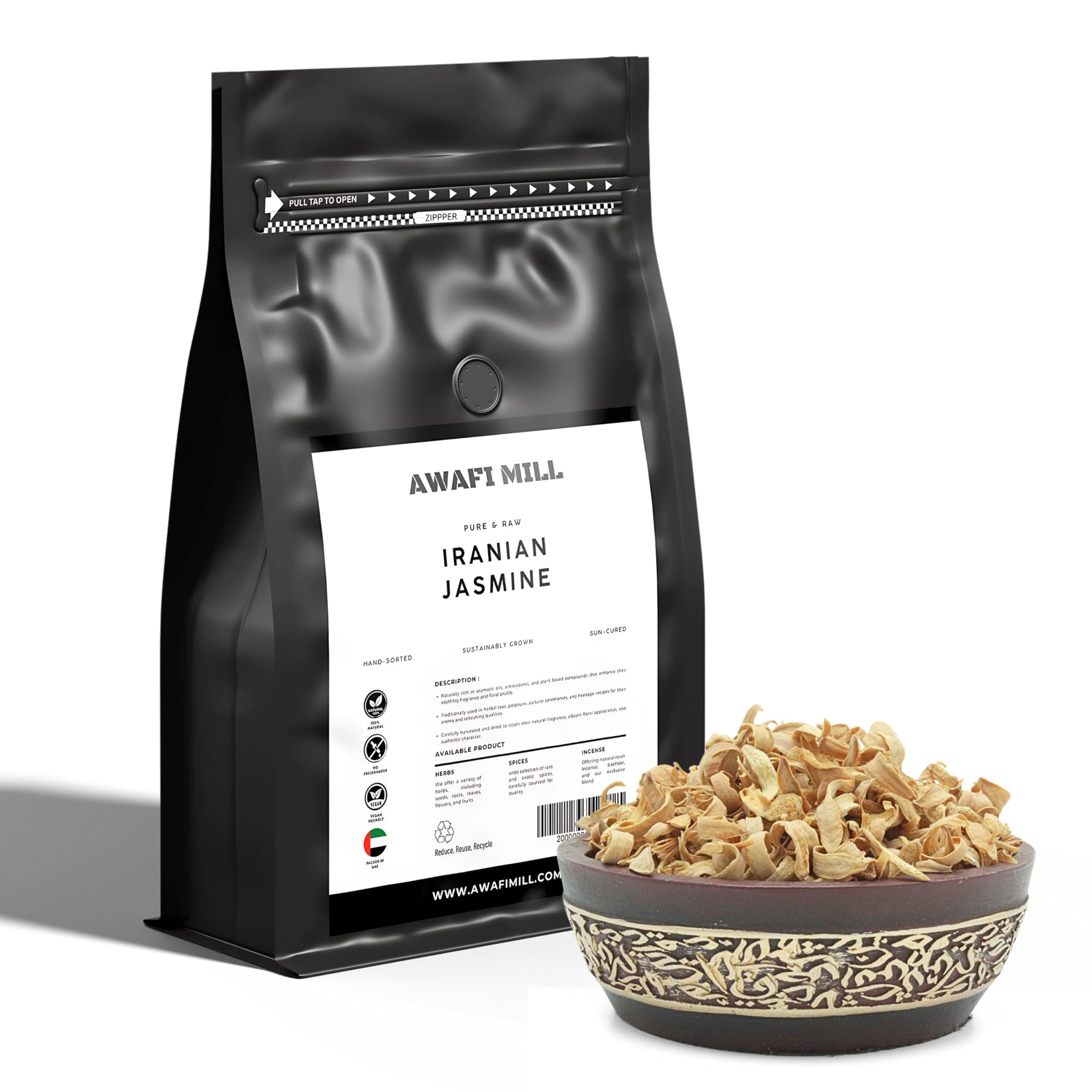 AWAFI MILL Jasmine Flower Tea | Rich Natural & Pure Taste - 250 g | 9 Oz