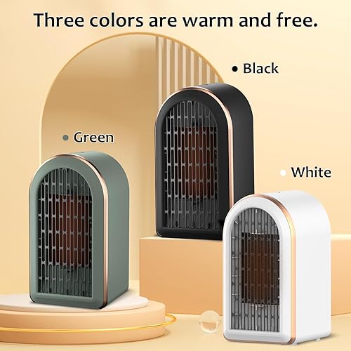 Miniatura 7 de SOPOKE Calentador de espacio, calentadores de espacio de 1200 W para uso en interiores, habitación grande, mini calentador de cerámica portátil de