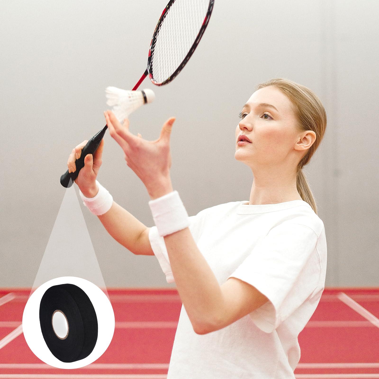 2 Rouleaux Ruban de Bâton de Hockey, 25m x 25mm Ruban de Hockey Adhésif, Antidérapant, pour Tennis, Badminton, Golf, Squash, Canne à Pêche, pour Équipement de Fitness, Musculation et Calisthenics