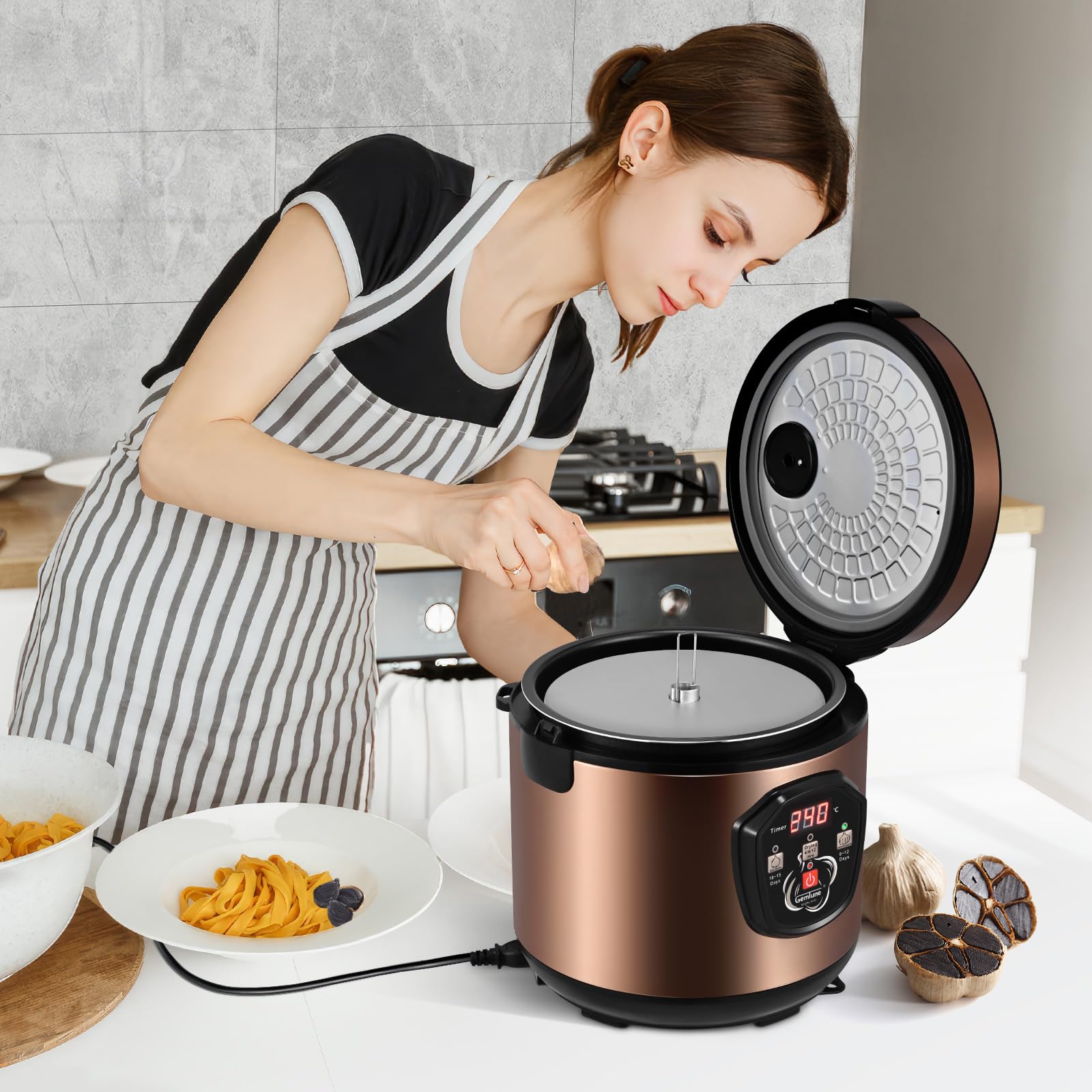 Schwarzer Knoblauch Fermenter 6L, Sunowl Joghurt Maschine, Automatische Intelligente Black Garlic Maker Schwarzer Knoblauch Fermentiert Fermentierter Knoblauch Maschine