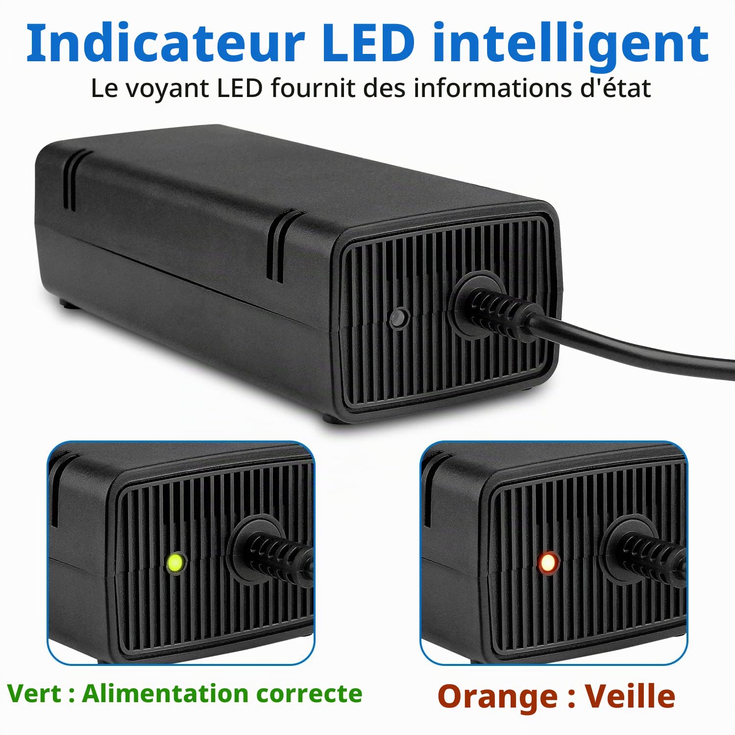 OSTENT EU AC Adaptateur Chargeur Câble d'alimentation Cordon Compatible pour Microsoft Xbox 360 E Console