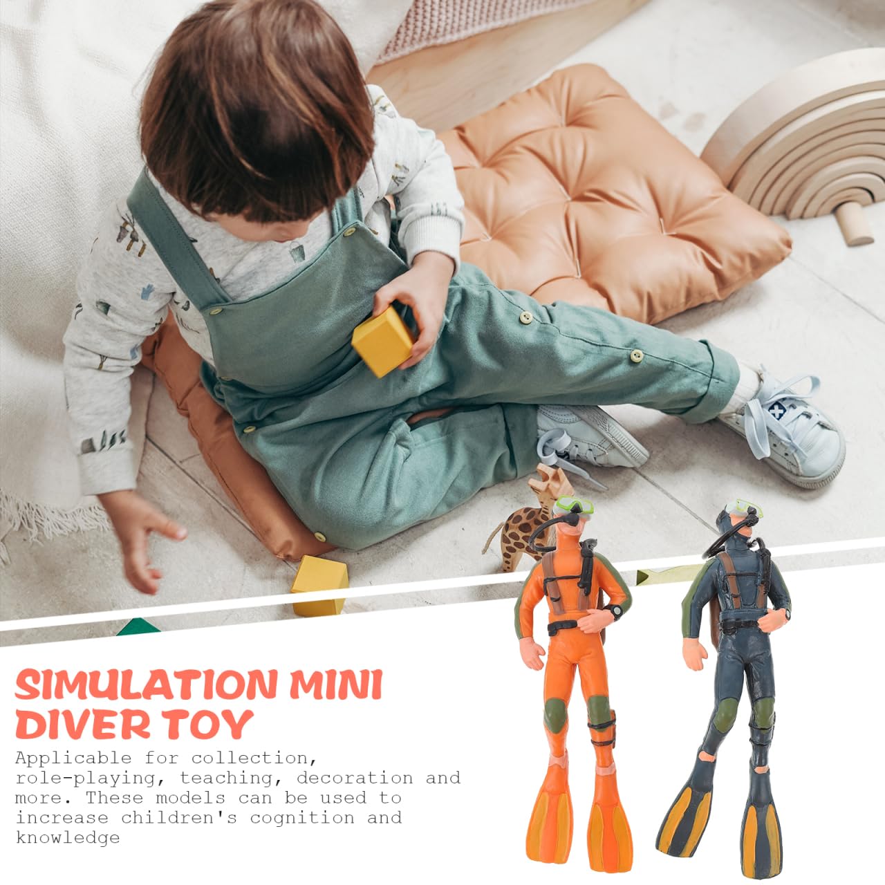 Mipcase 2Pcs Diver Figurine Set Realistic Pvc Underwater Explorer Dolls for Aquarium Decoration and Kids Educational Landscape Ornament - Image 3