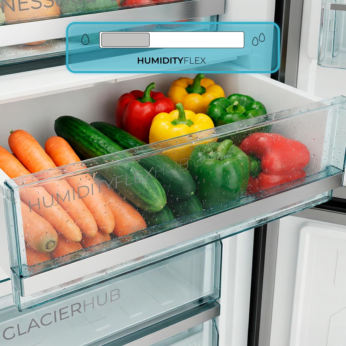 Cecotec Réfrigérateur Combiné Bolero CoolMarket Combi 356i Dark E. 200 cm de hauteur, 59,5 cm de largeur, Classe E, Technologie Multi Airflow, FreshnessFlex et HumidityFlex HUB, Dark Inox.