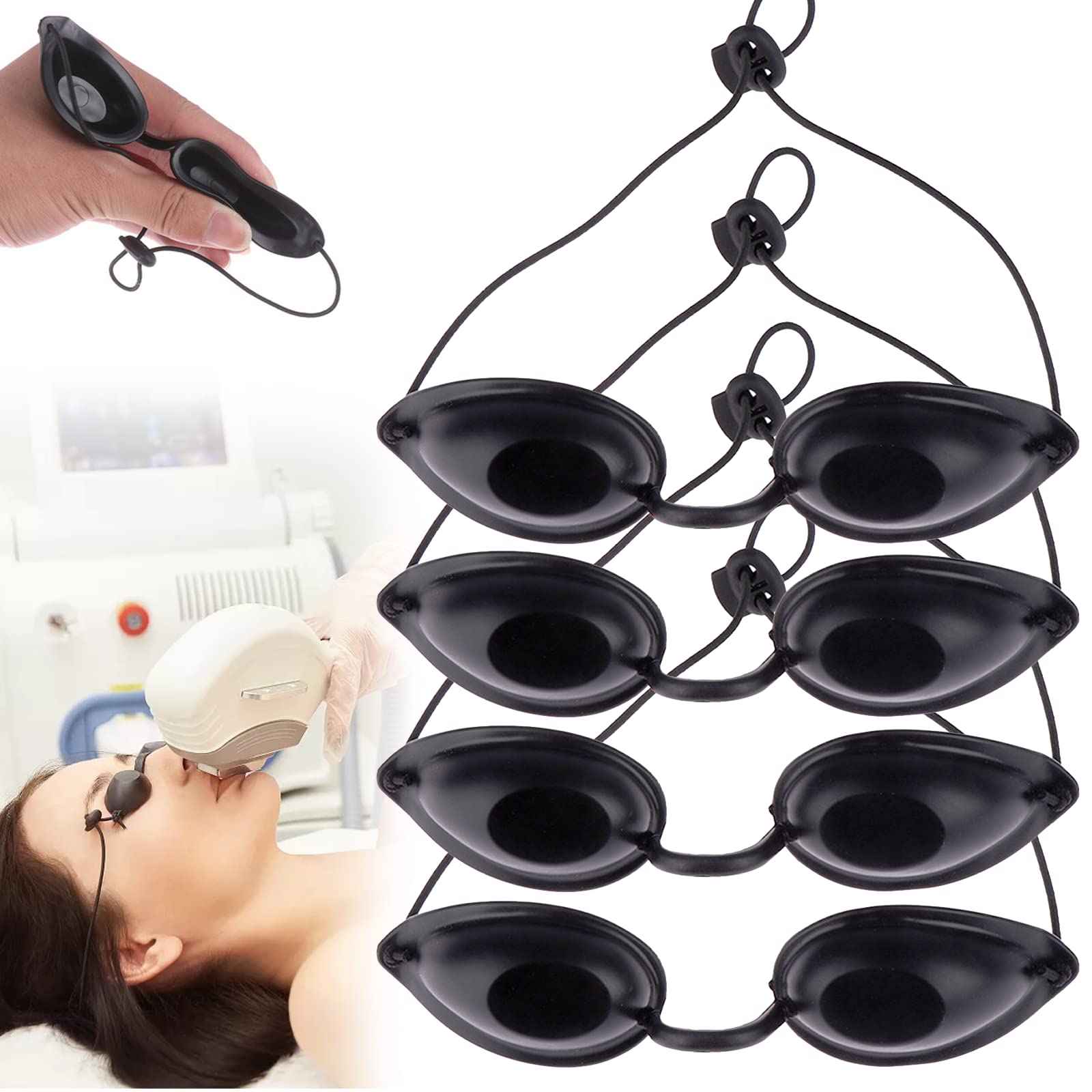 behone 4 pieza Gafas de Bronceado Gafas de Bronceado UV Gafas de Seguridad Gafas de Bronceado Ajustables Para Tratamiento Cosmético con Láser, Depilación IPL, Protección UV