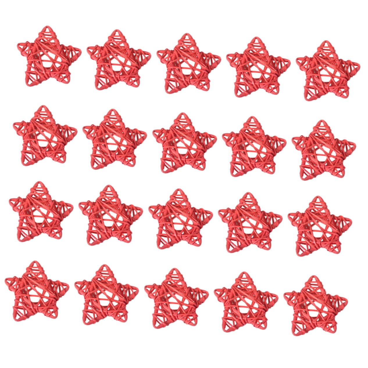 Étoiles en rotin rouges 6 cm ornement suspendu maison et Noël