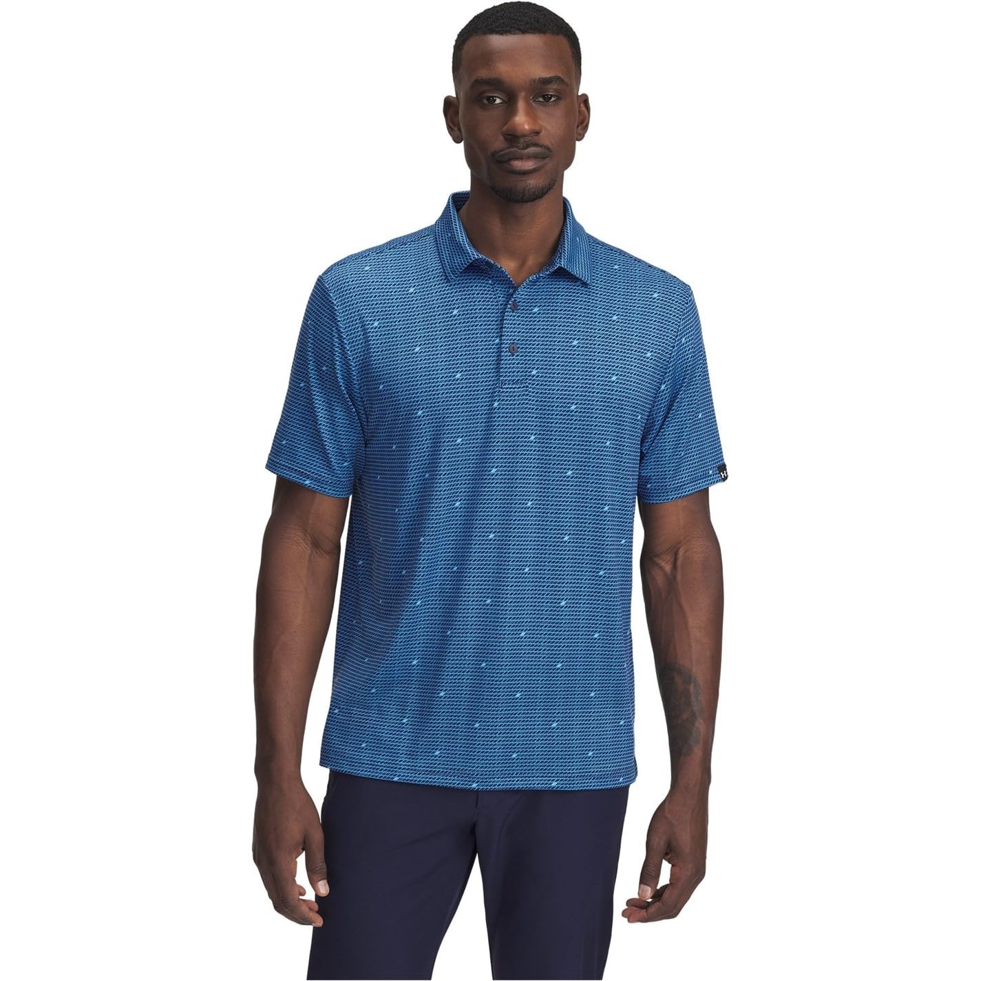 Under Armour Mens Printed Polo Blue XXL
