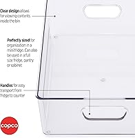 Vista 4 de Copco Mini contenedor de almacenamiento grande, transparente, 11.5 x 8.5 x 3.5 pulgadas