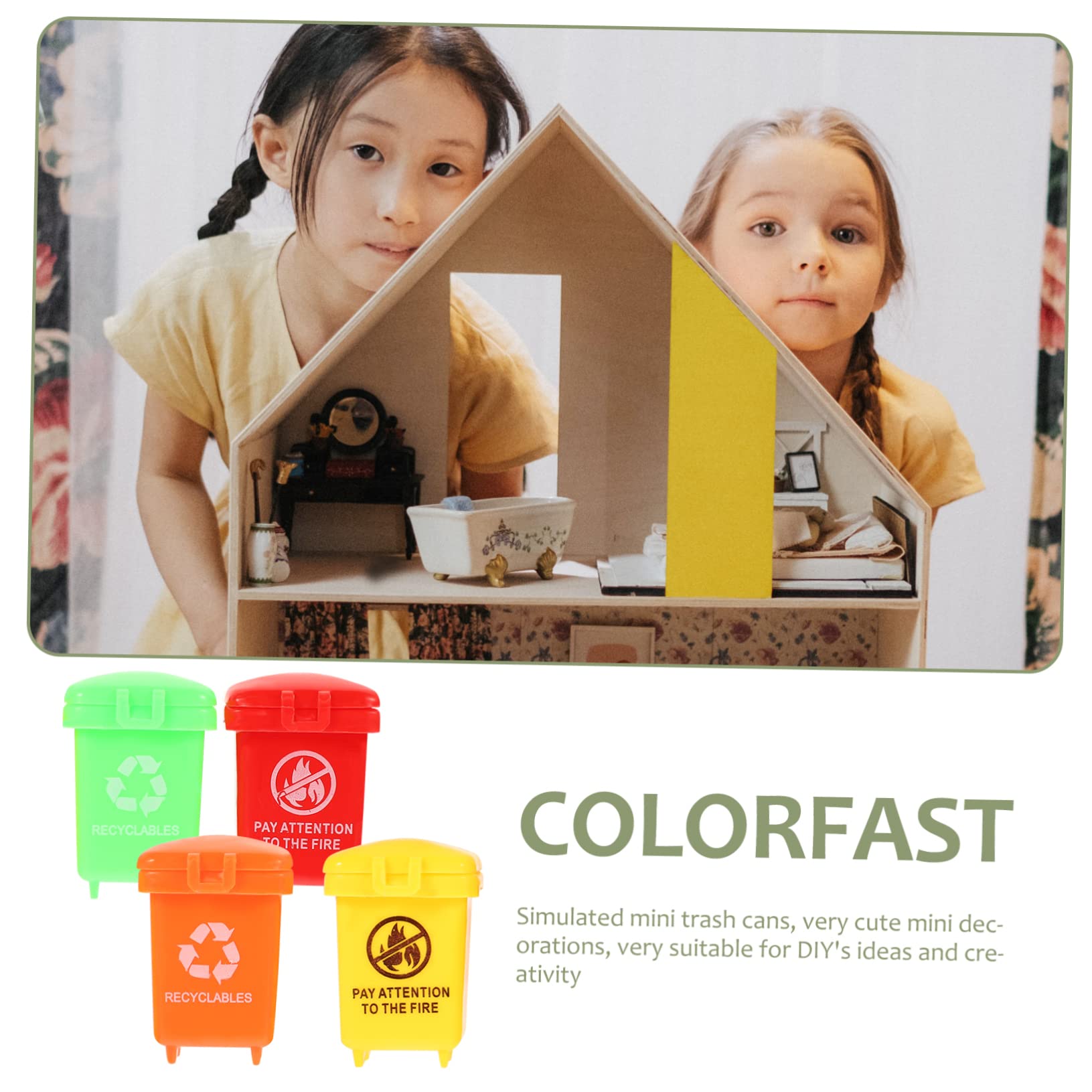 Yardwe 20pcs Mini Trash Can Rubbish Bin Small Bin Bin Car Garbage Can Miniature Shaped Trash Can Trashcan Small Trash Cans Container Modular Bin - Bin Play Plastic