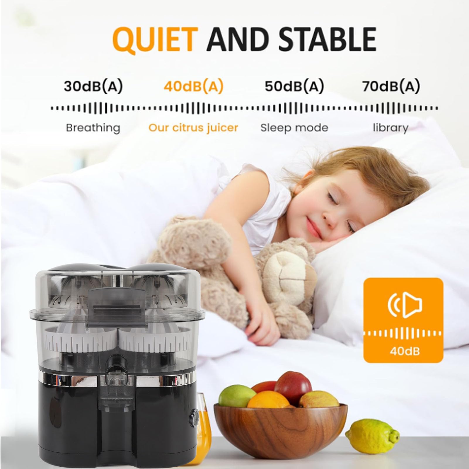 Exprimidor Eléctrico de Cítricos de Doble Cabezal, Extractor de Exprimidor Eléctrico de 15000 RPM para Naranja, Limón, Kiwi, Uva, Pomelo, Máquina Exprimidora Portátil, Fácil de