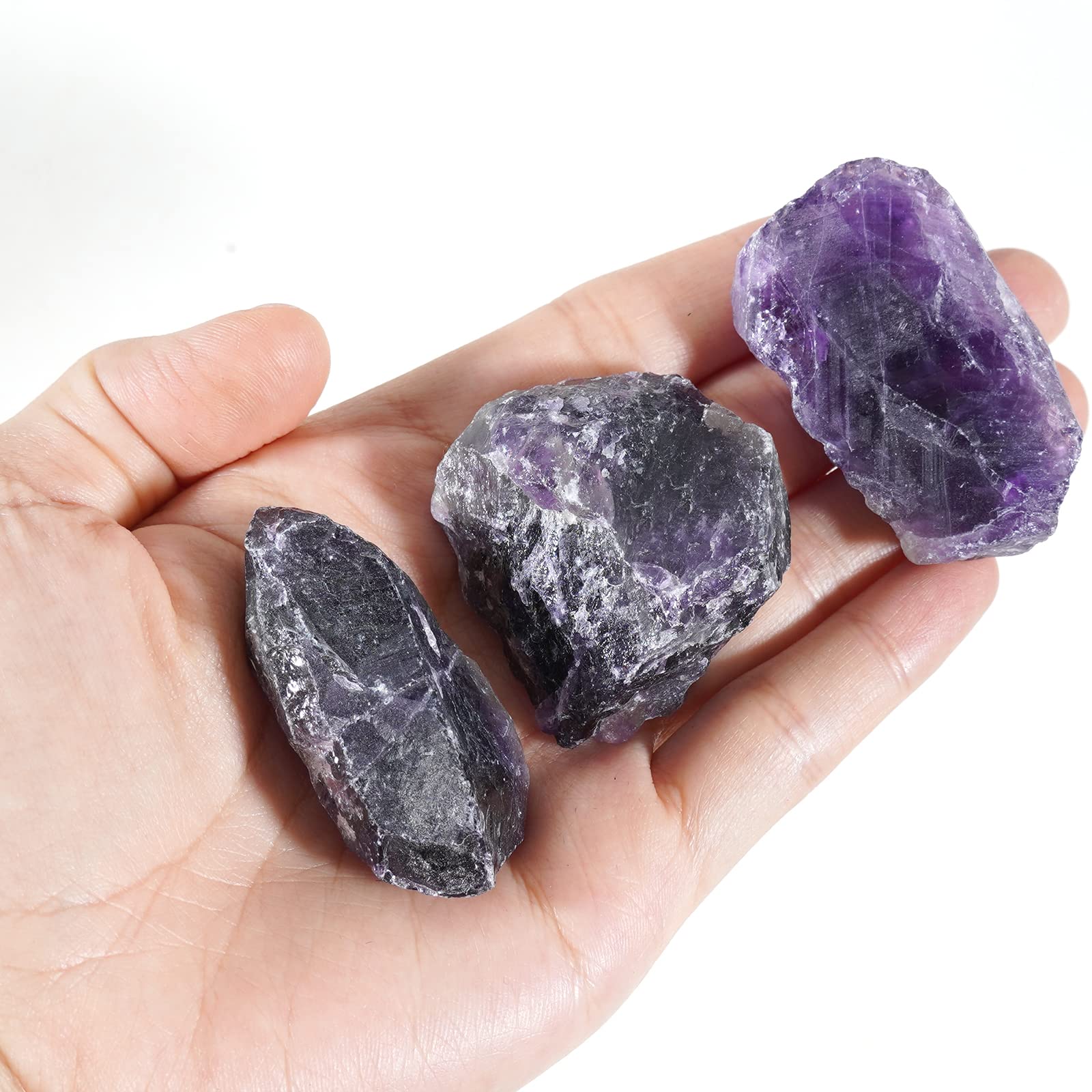 Soulnioi 19pcs Chakra Healing Crystal Meditaion Set: Amethyst Raw Stones, Buddha and Hand Lotus Ornament, Citrine Money Bag - Image 4