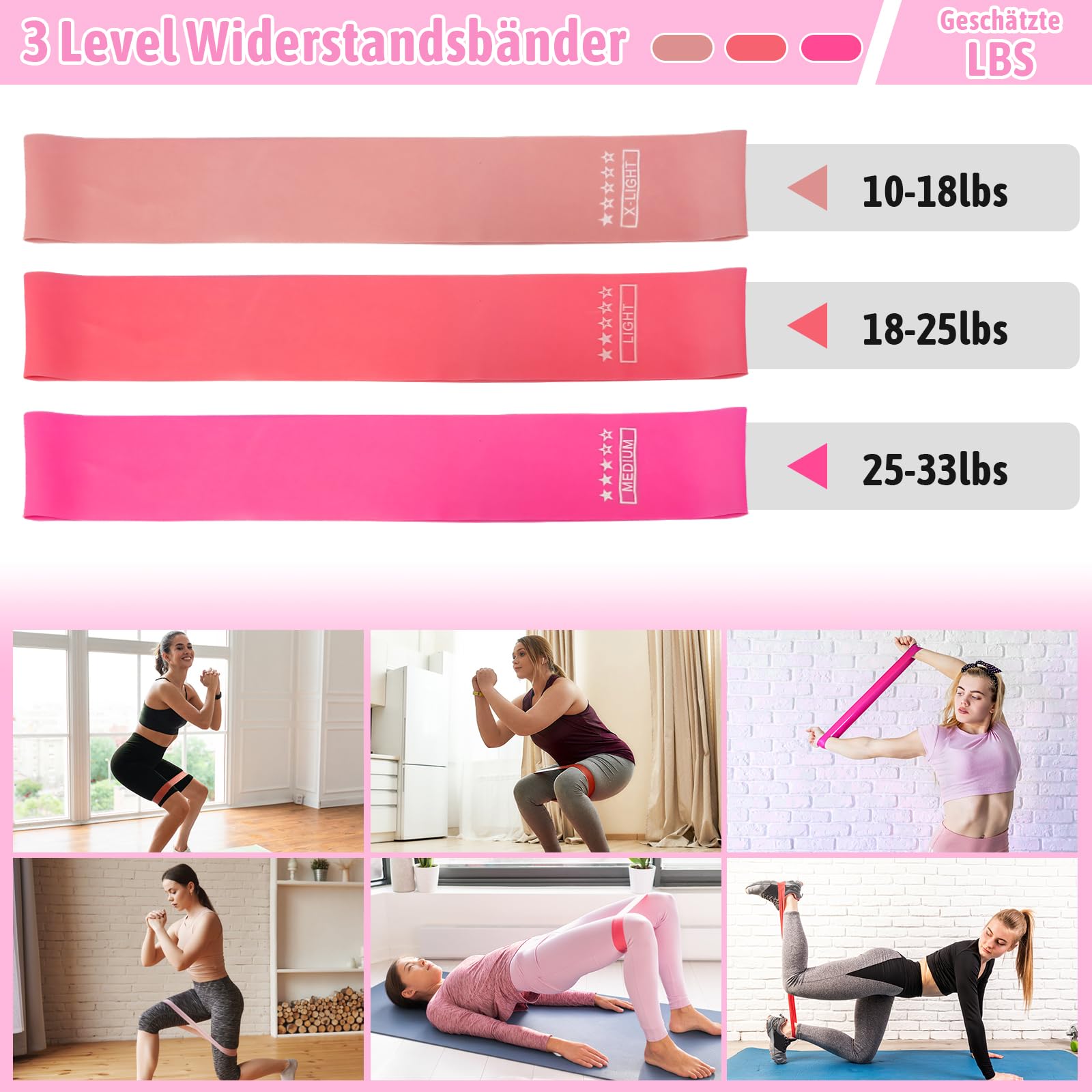Pilates-Ring-Set–14 inch Magic Circle inkl.Miniball,Widerstandsbändern,Anleitung & Tasche | Komplett-Set für effektives Training zu Hause