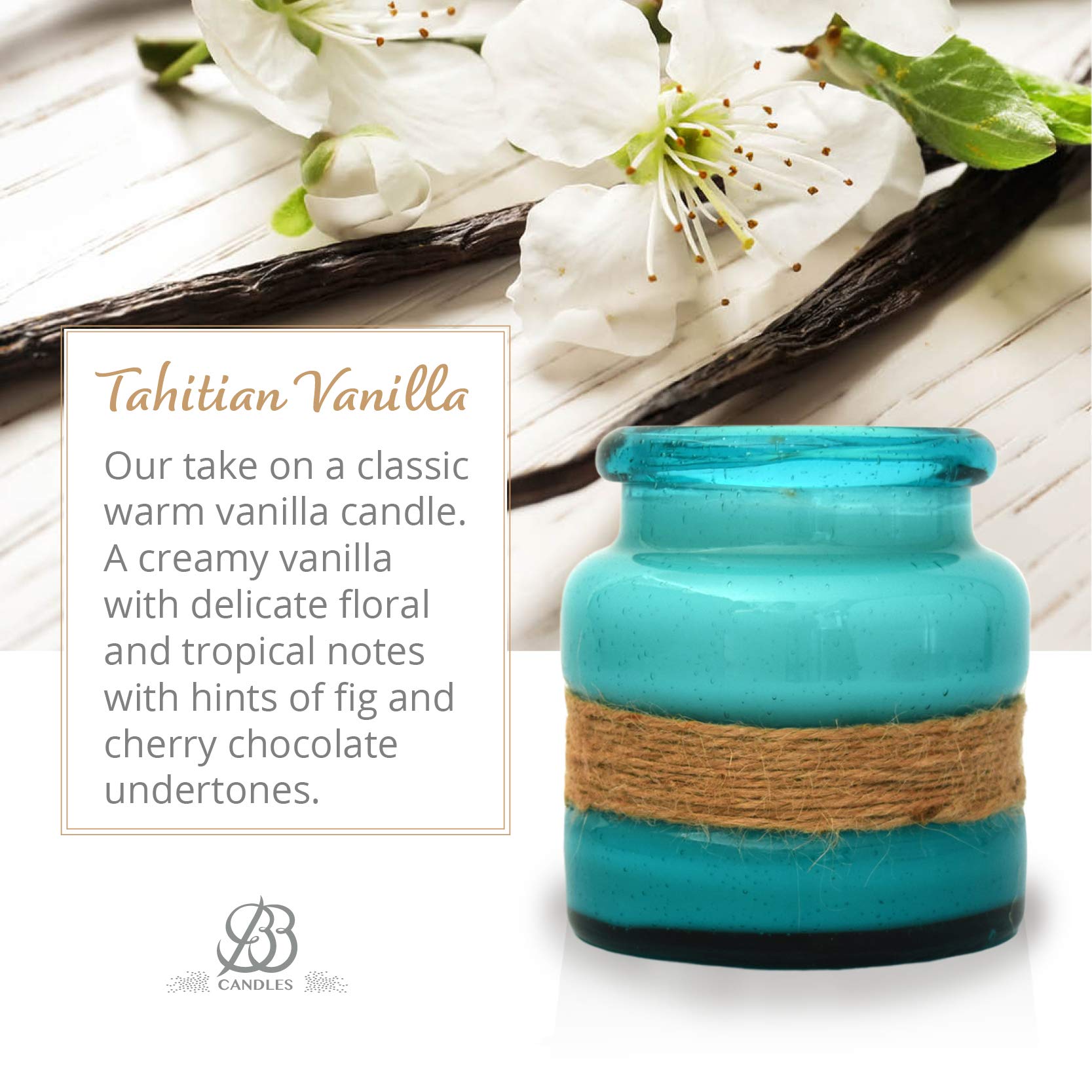 BB Candles Mermaid Island Hand Poured Artisan Candle, Turquoise Bay Glass, Tahitian Vanilla Scent, 13oz, 80+ Hours Burn Time