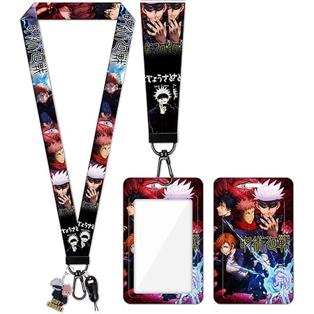 Jujutsu Kaisen Sukuna ID Badge Lanyard - Breakaway Neck Strap With Rubber Finger Pendant