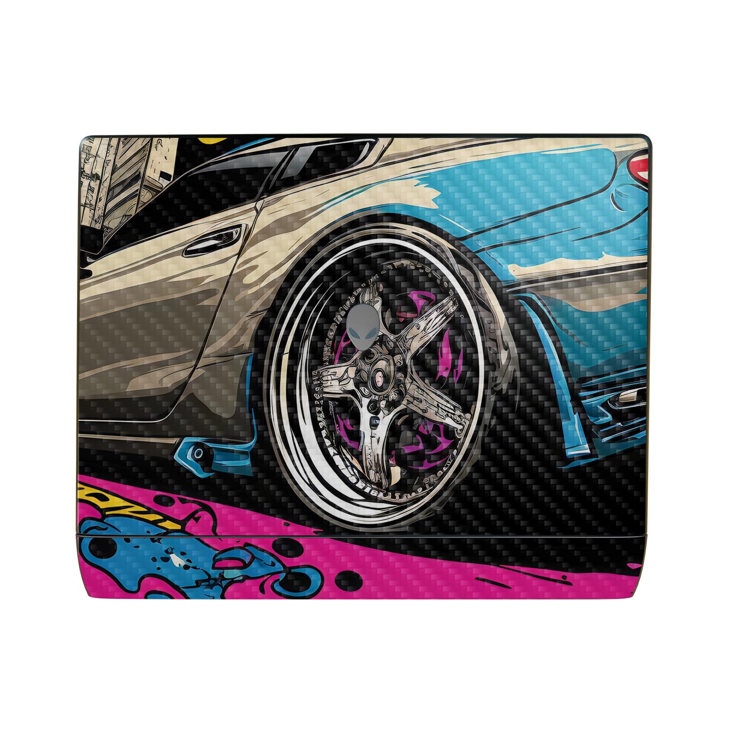 Carbon Fiber Laptop Skin Compatible with Alienware 16 Area-51 (2025) - Street Racer - Premium 3M Vinyl Protective Wrap Decal Cover - Easy to Apply | Crafted in The USA by MightySkins
