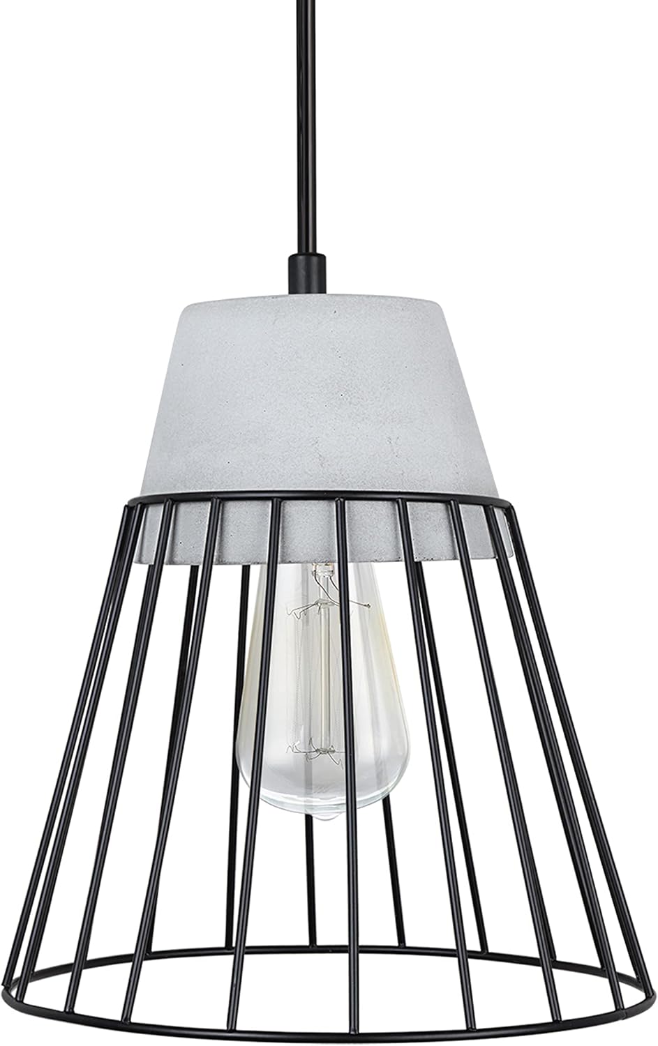 Aspen Creative 61128-11, One-Light Hanging Mini Pendant Ceiling Light, Transitional Design in Cement Finish, 7-1/2" Wide