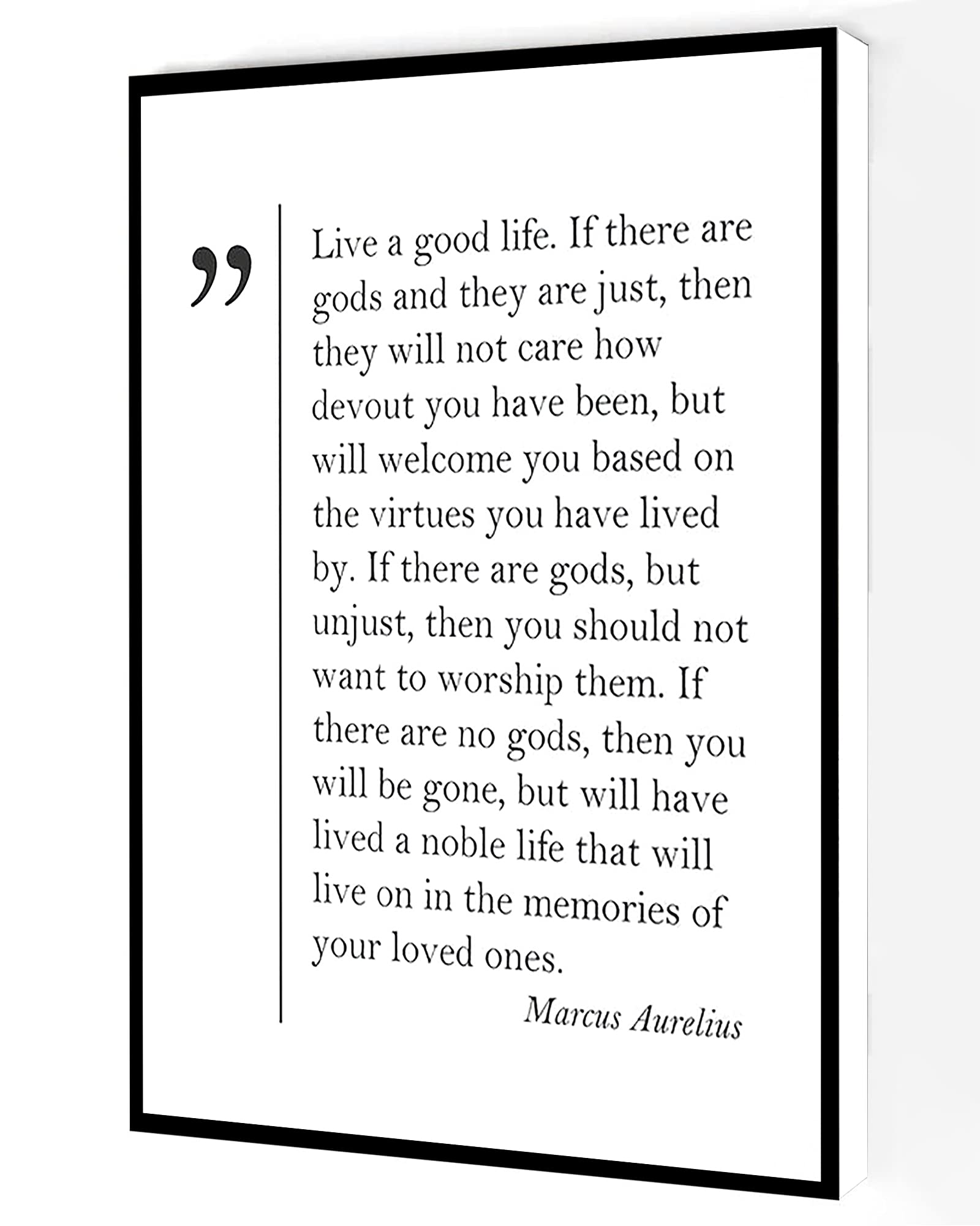 Jaesxxco Live A Good Ilfe Canvas Wall Art,Marcus Aurelius Quote Poster,Philosophy Quotes Prints Modern Artwork Painting For Living Room Office Home Decoration Unframed 8x10inch