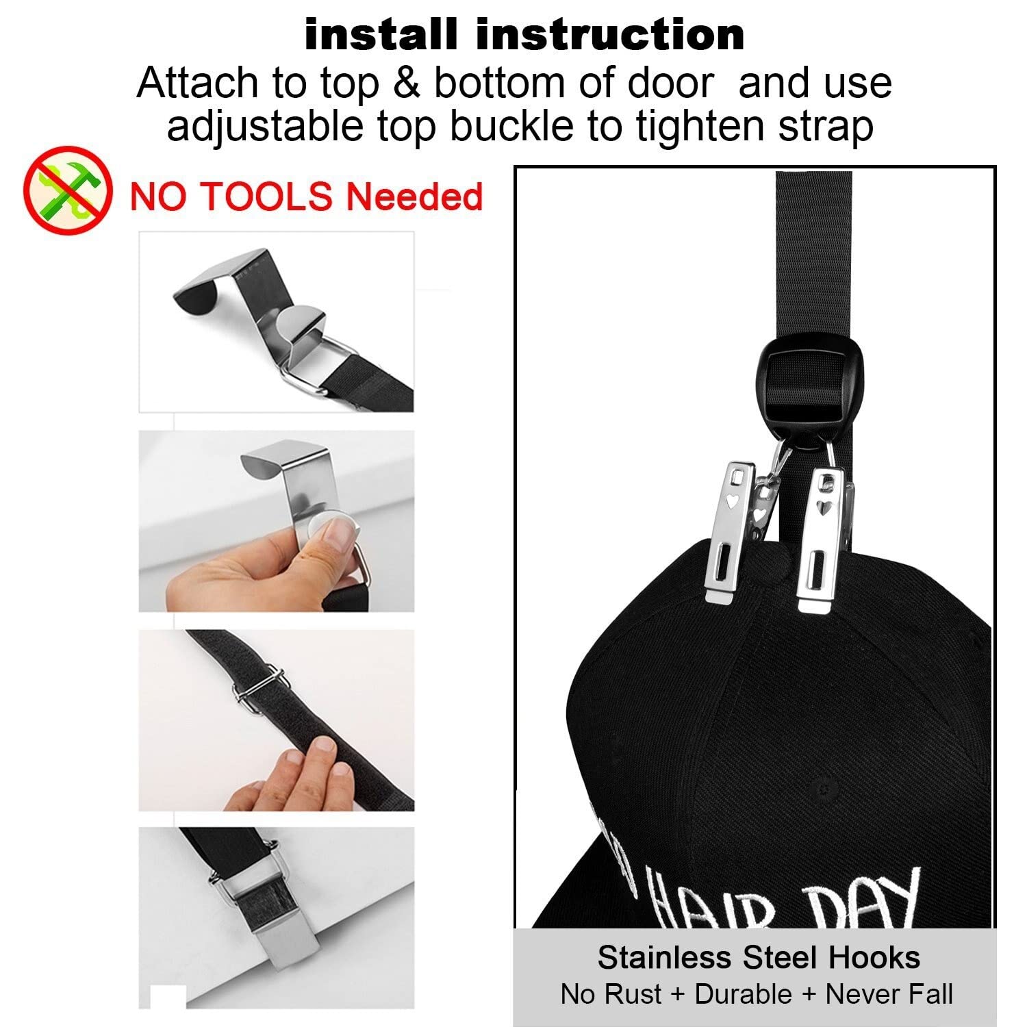 Wall Hat Racks for Baseball Caps - Closet Door Hat Organizer caps