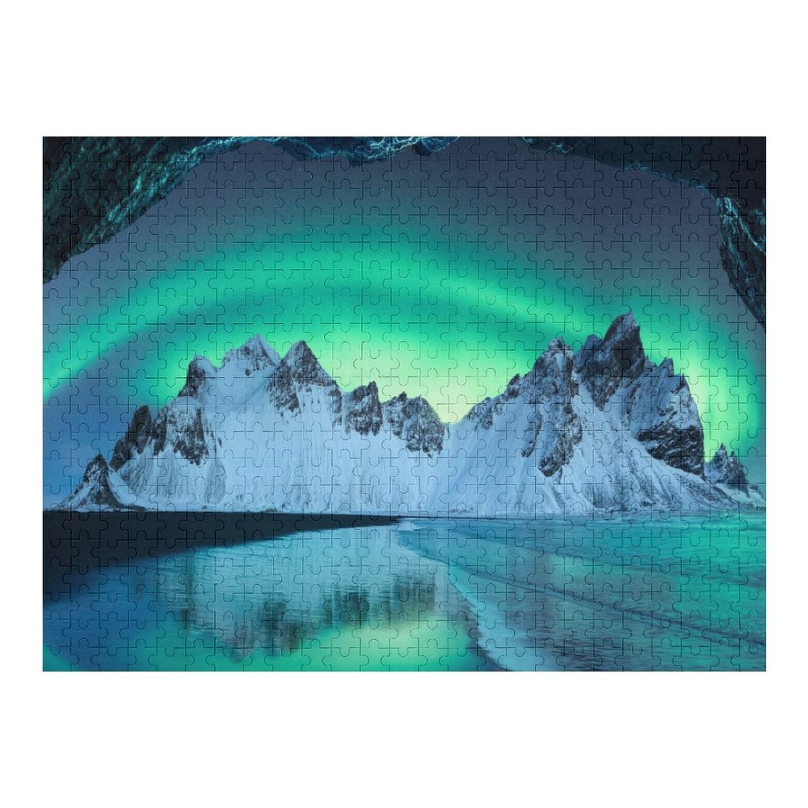 Jigsaw Puzzles 1000pcs(52x38cm) for Adults Iceland Aurora Borealis Jigsaw Puzzle Brain Teaser Game Hand Speed Race Stress Reduction Gifts 1000pcs(52x38cm)
