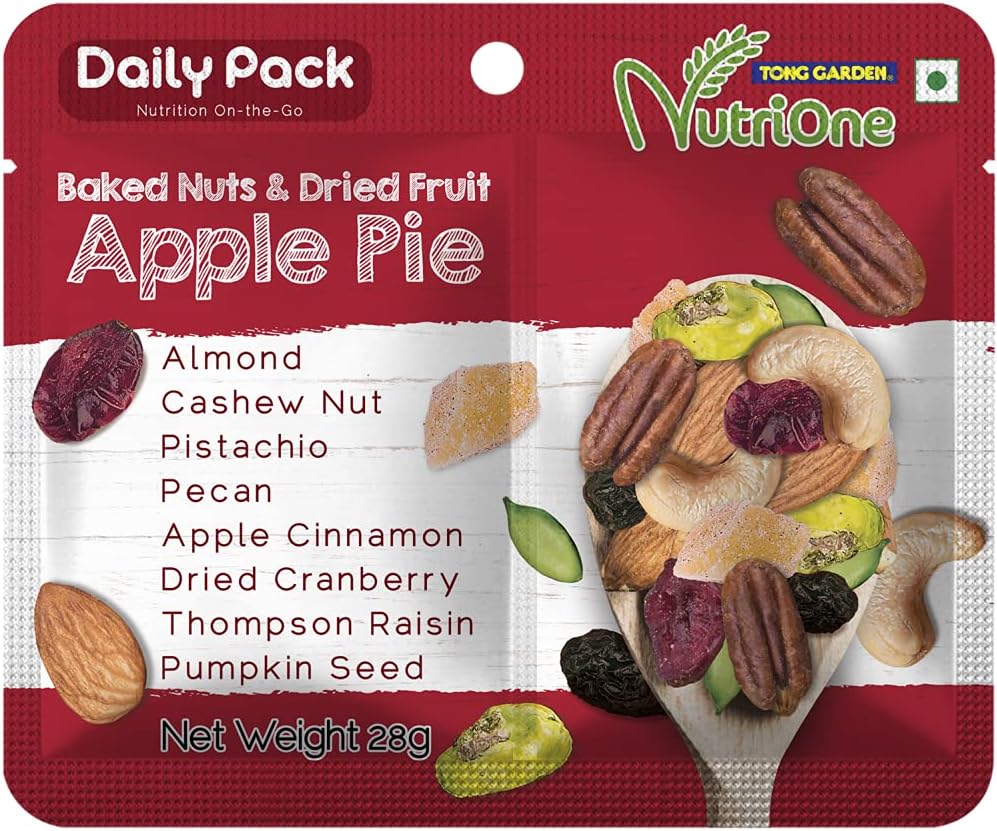 Tong Garden Imported - Baked Nuts & Dried Fruits, Apple Pie 28g Pack of 5