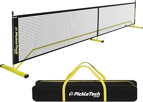 Redes portátiles de pickleball 4.0 versión delgada, juego para exteriores, red de pickleball de 22 pies, tamaño regulador USAPA, sistema de red de