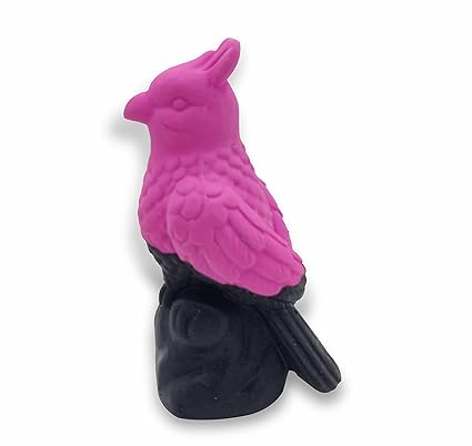 Royale Dog Bird Shape Sounding Teeth Cleaning Protection Biting Latex Toy for Pet Cat Puppy 1 Piece -Pink