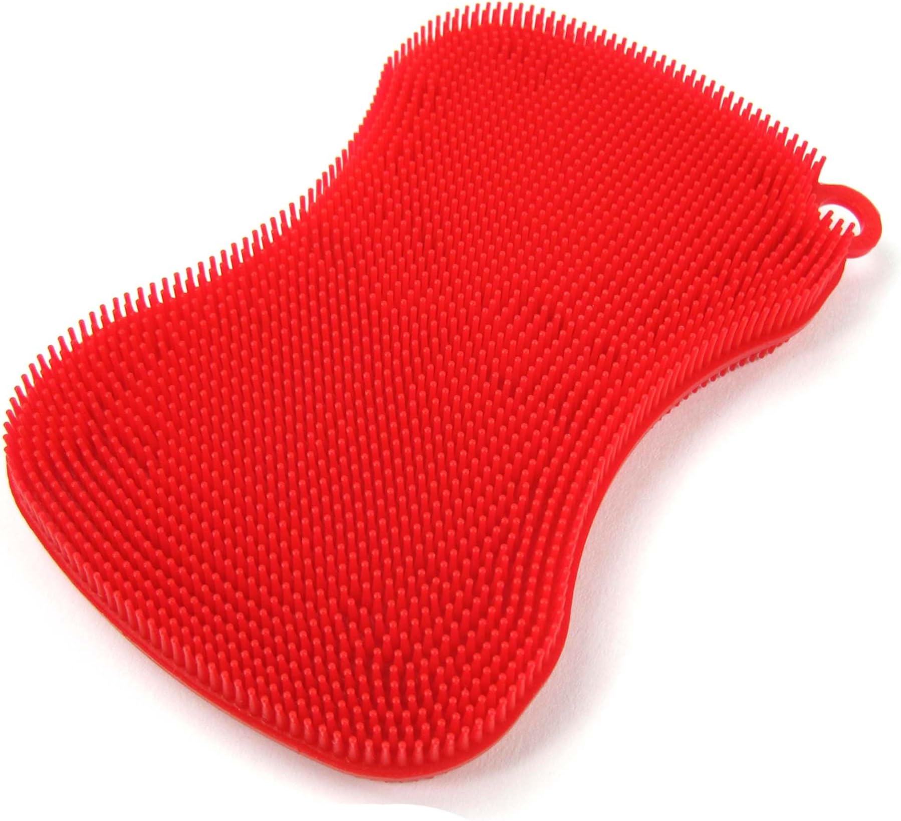 Silicone Dishcloth Dish Wash Sponge Washing Scrubber Kitchen Cleaning Tool (Red)
