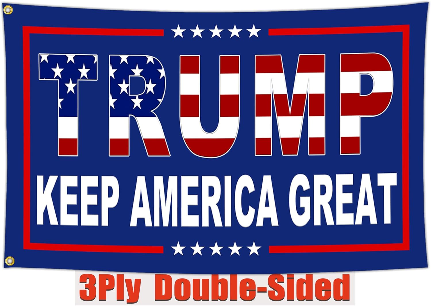 NASIAN 3 Ply Patriotic Ameican Flags 3x5 Ft Outdoor Keep America Great Flags for Outside Yard Garden House Decorations Banner