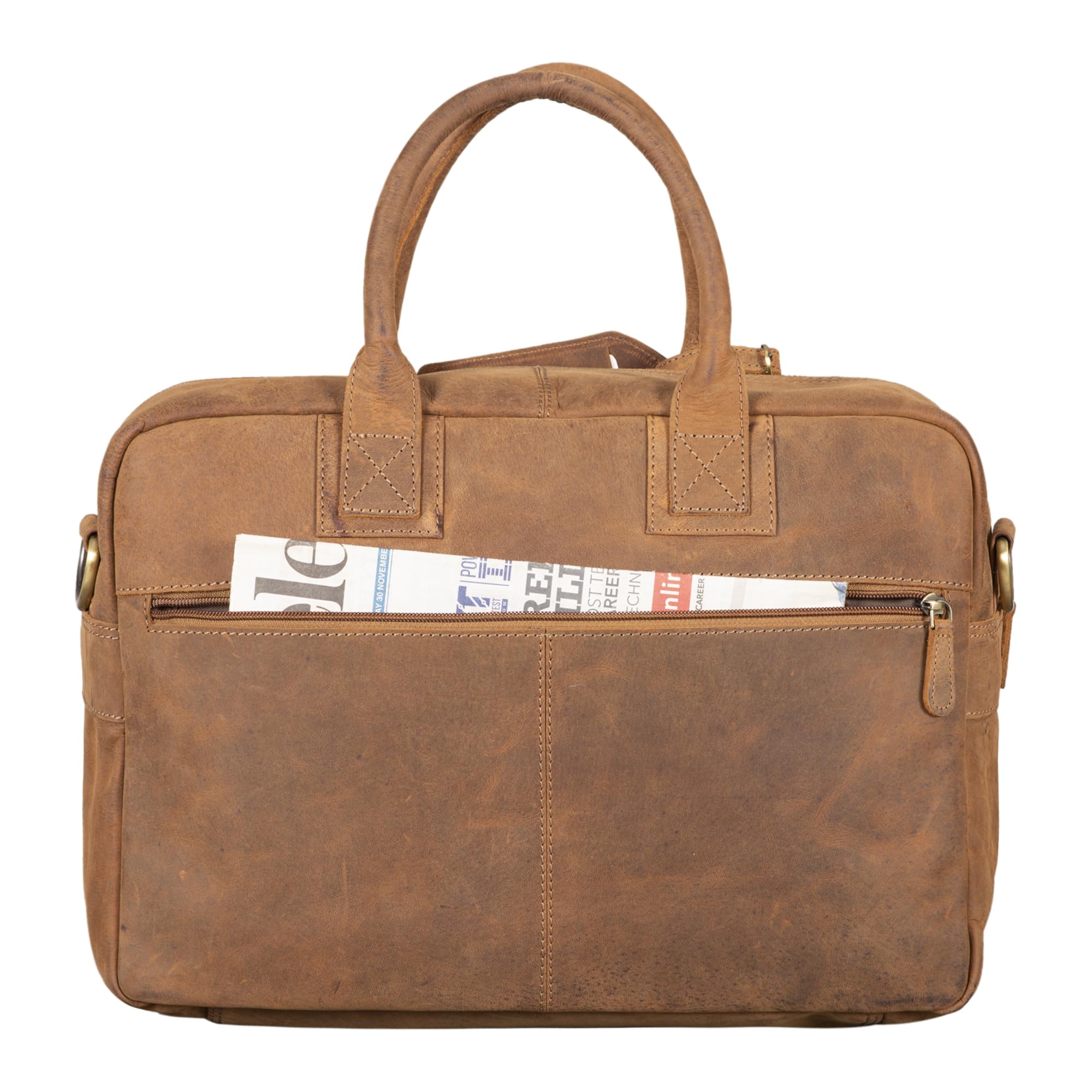 STILORD Carlo Große Umhängetasche Leder Lehrertasche Aktentasche Schultertasche Reise Beruf Freizeit 15,6 Zoll Laptop College Bag Arbeit Büro Farbe:Cognac - braun