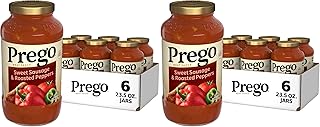 Sweet Sausage and Roasted Peppers Pasta Sauce, 23.5 OZ Jar (Case of 6) (Pack of 2)