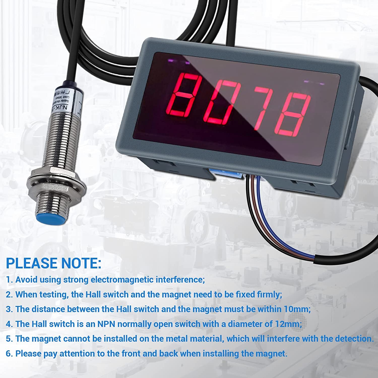 Digitaler LED Drehzahlmesser Mit Tachometer – 220 Produktbild-Vorschau 2