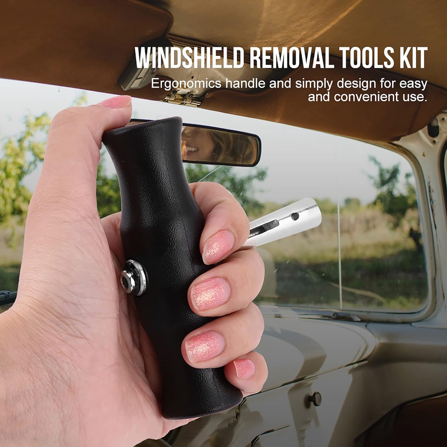 Windshield Repair Kit, 3Pcs Windshield Removal Tool Windscreen Window Glass Cutting Wire with Handles, Universal Car Windshield Removal Tools Kit for Car Glass Disassembly