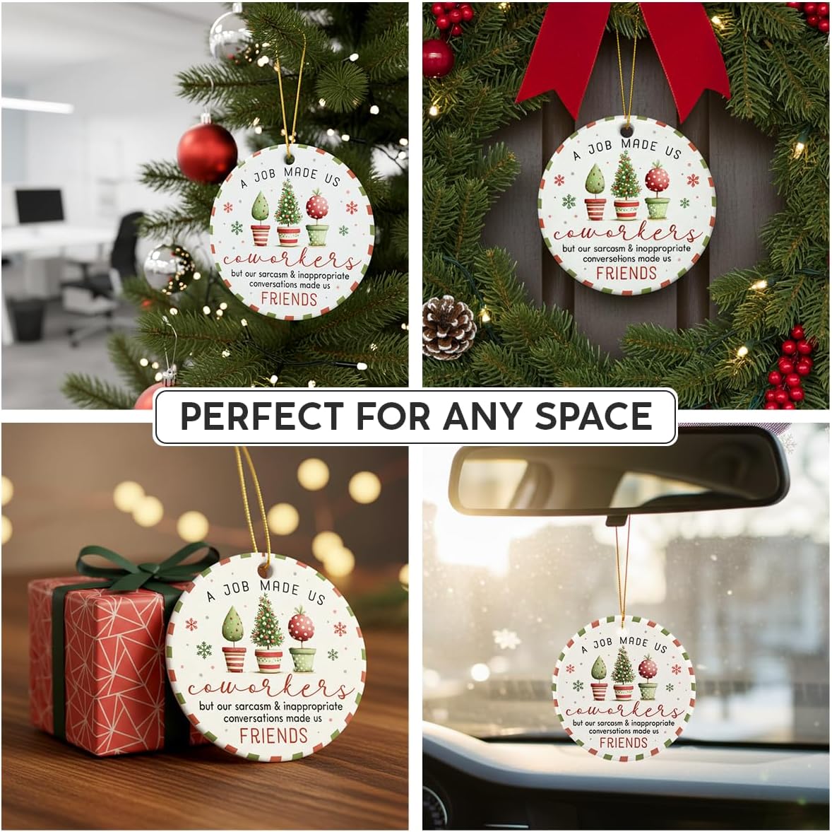 Coworker Christmas Ornament 2025 - Appreciation Gifts for Coworker Employee Boss Colleauge, Xmas Gifts for Coworkers, from Coworkers to Friends, Ceramic Ornaments for Christmas Tree - Image 7