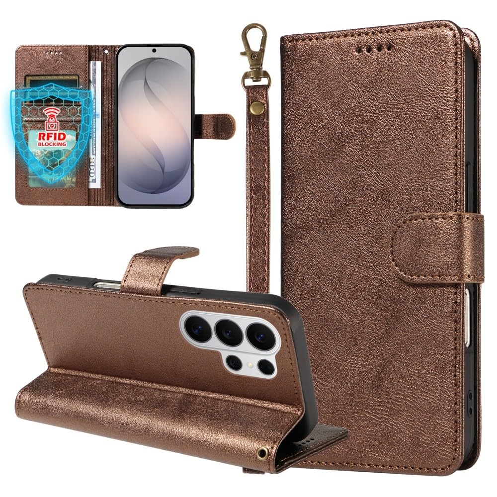 Protection Samsung S25 Plus anti-choc avec étui portefeuille cuir - 8