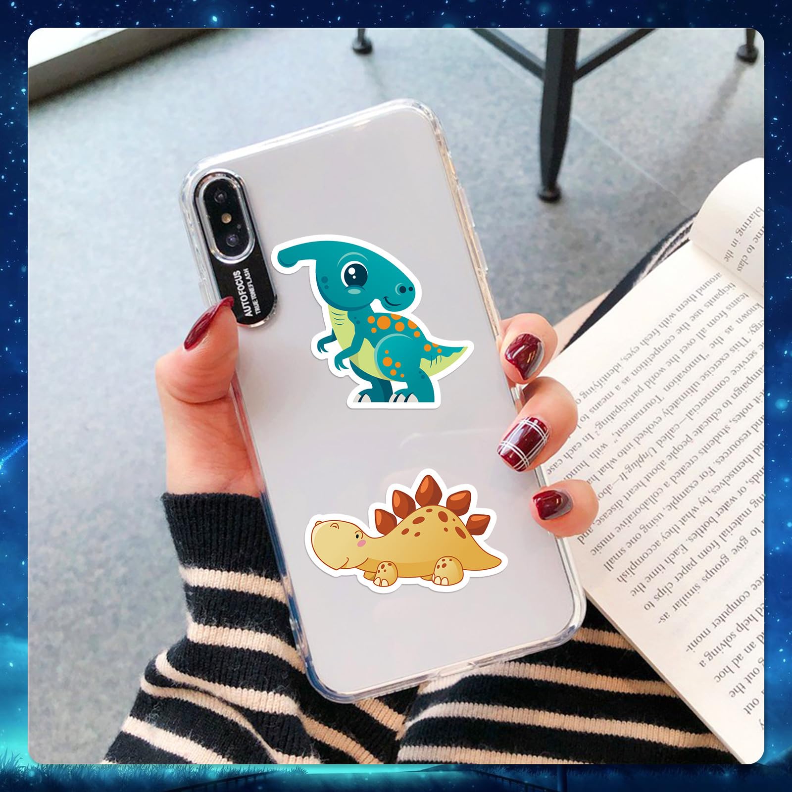 100 szt. naklejek z dinozaurem dla dzieci, urocze wodoodporne naklejki z motywem kreskówkowego dinozaura dla dzieci, na butelkę z wodą, dla nastolatki, scrapbookingu, laptopa, deskorolki, komputera