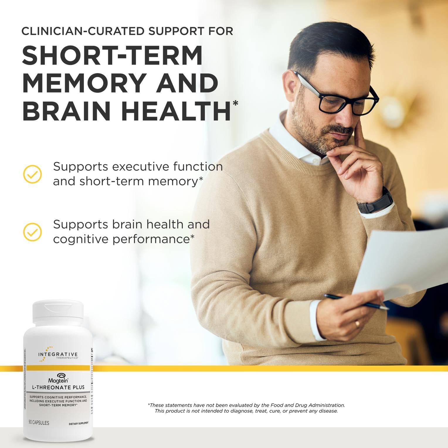 Integrative Therapeutics Magtein L-Threonate Plus, 90 Capsules — Amazon image 2