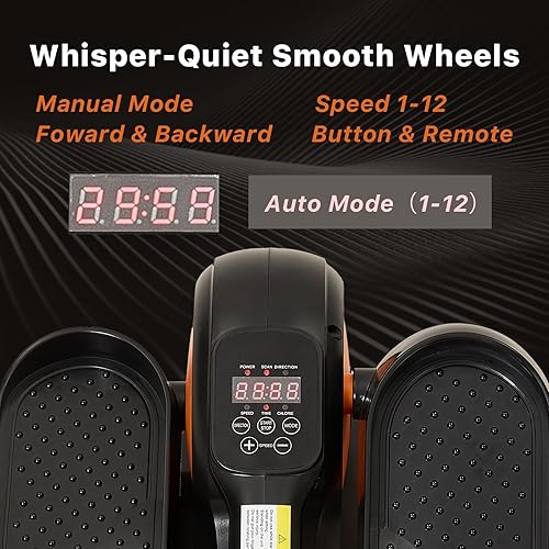 Miniatura 6 de Máquina elíptica para debajo del escritorio, ejercitador eléctrico de piernas elipse como ver en la televisión con control remoto, 12 velocidades de