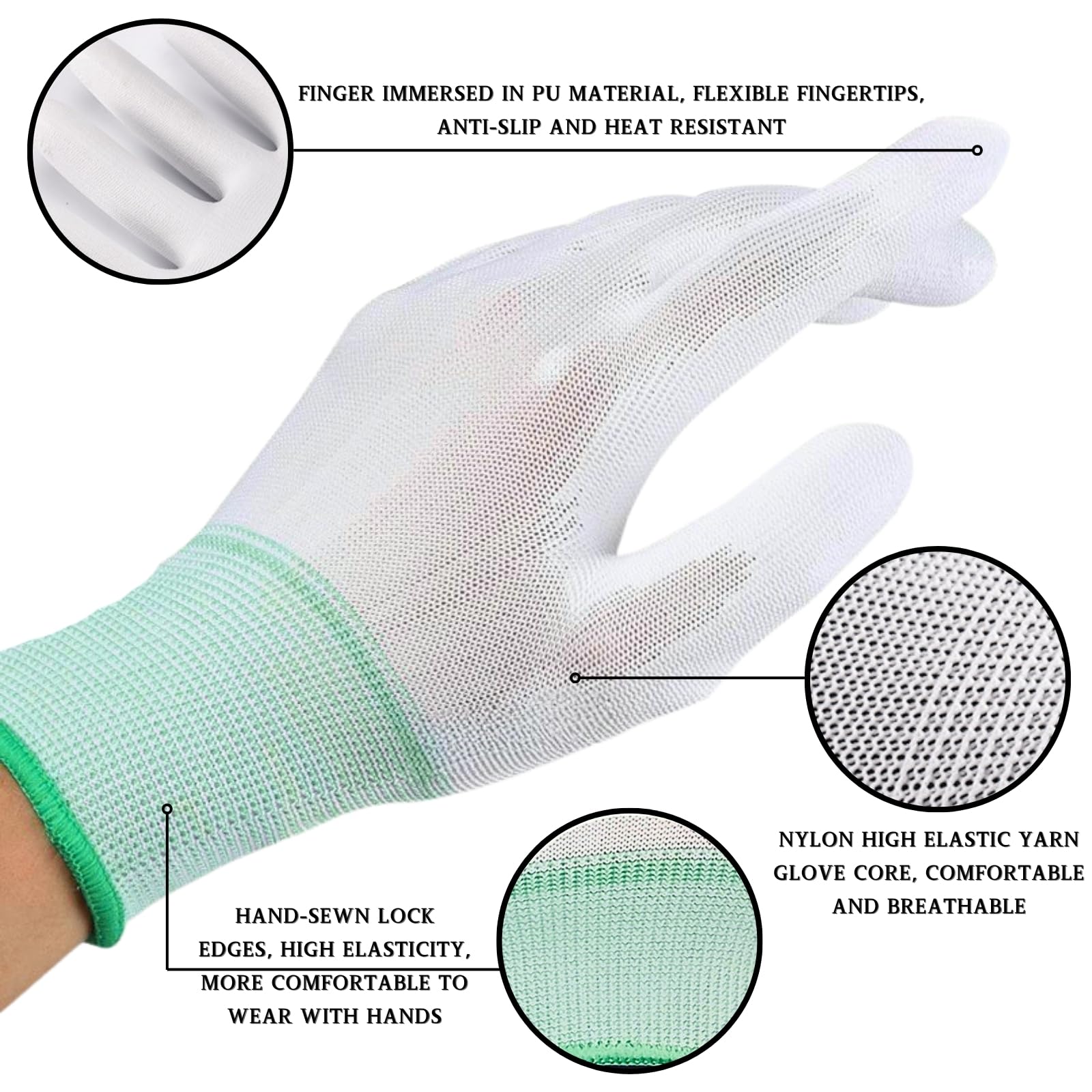 Lot de 2 gants résistants à la chaleur, gants thermiques pour le coiffage, protection contre la chaleur pour fer à friser, plaque à vapeur pour cheveux et boucles à cheveux, rose et vert
