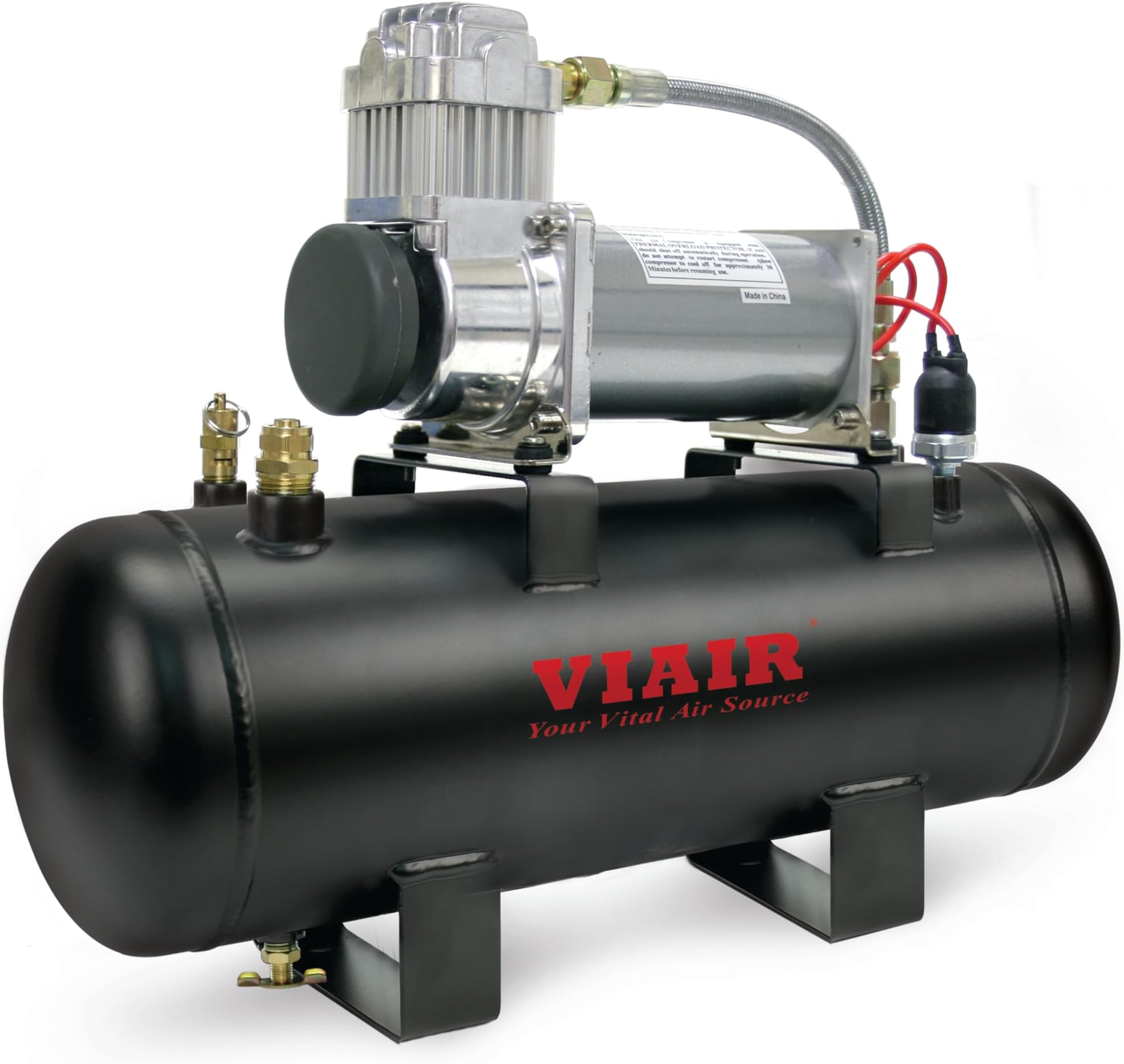 12-Volt 200 PSI 2.0 Gal. Tank Fast-Fill Air Source Kit, Black, P/N 20007